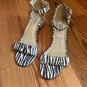 Van Eli Zebra Print Snakeskin Sandals